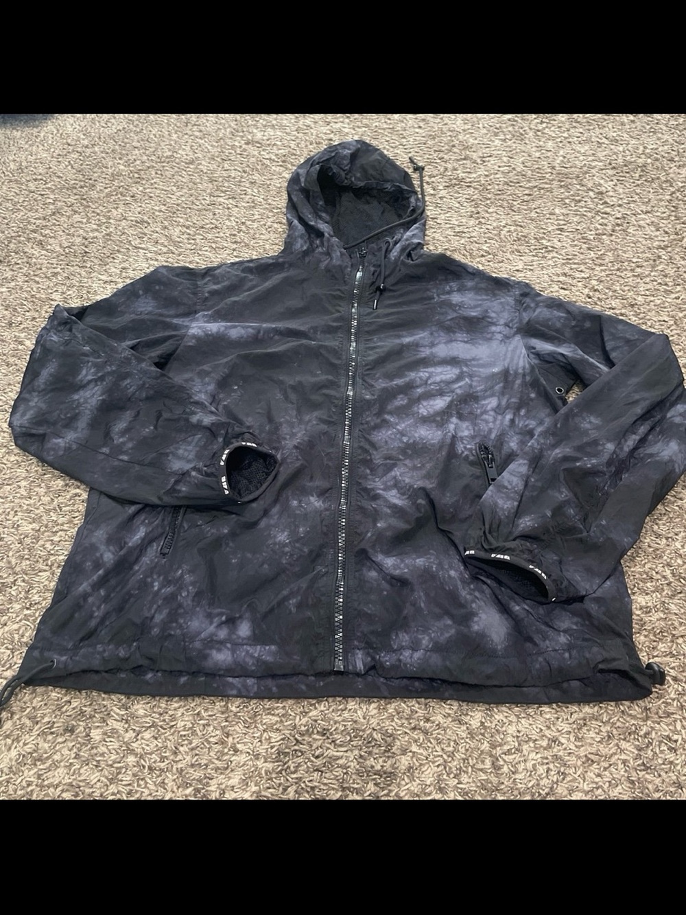 Diesel only the brave tie-dye, hooded, full zip windbreaker size XL